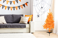 4 Foot Orange Halloween Tree / Christmas Tree