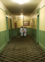 scary twins in hallway
