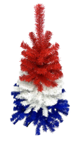 
              Red White and Blue Patriotic  4 Foot Tall Christmas Tree
            