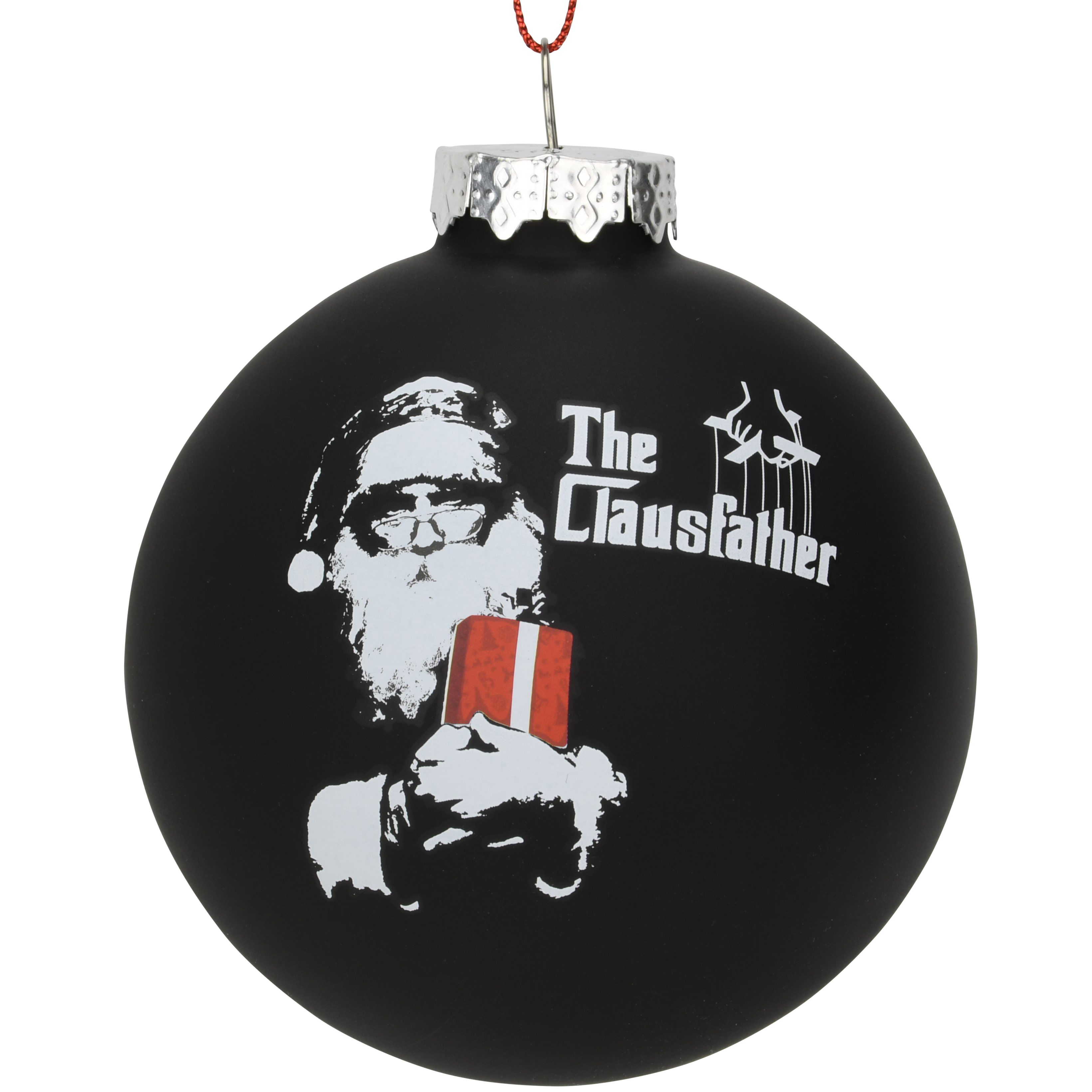 The Clausfather Movie Poster Parody Funny Glass Christmas Ornament