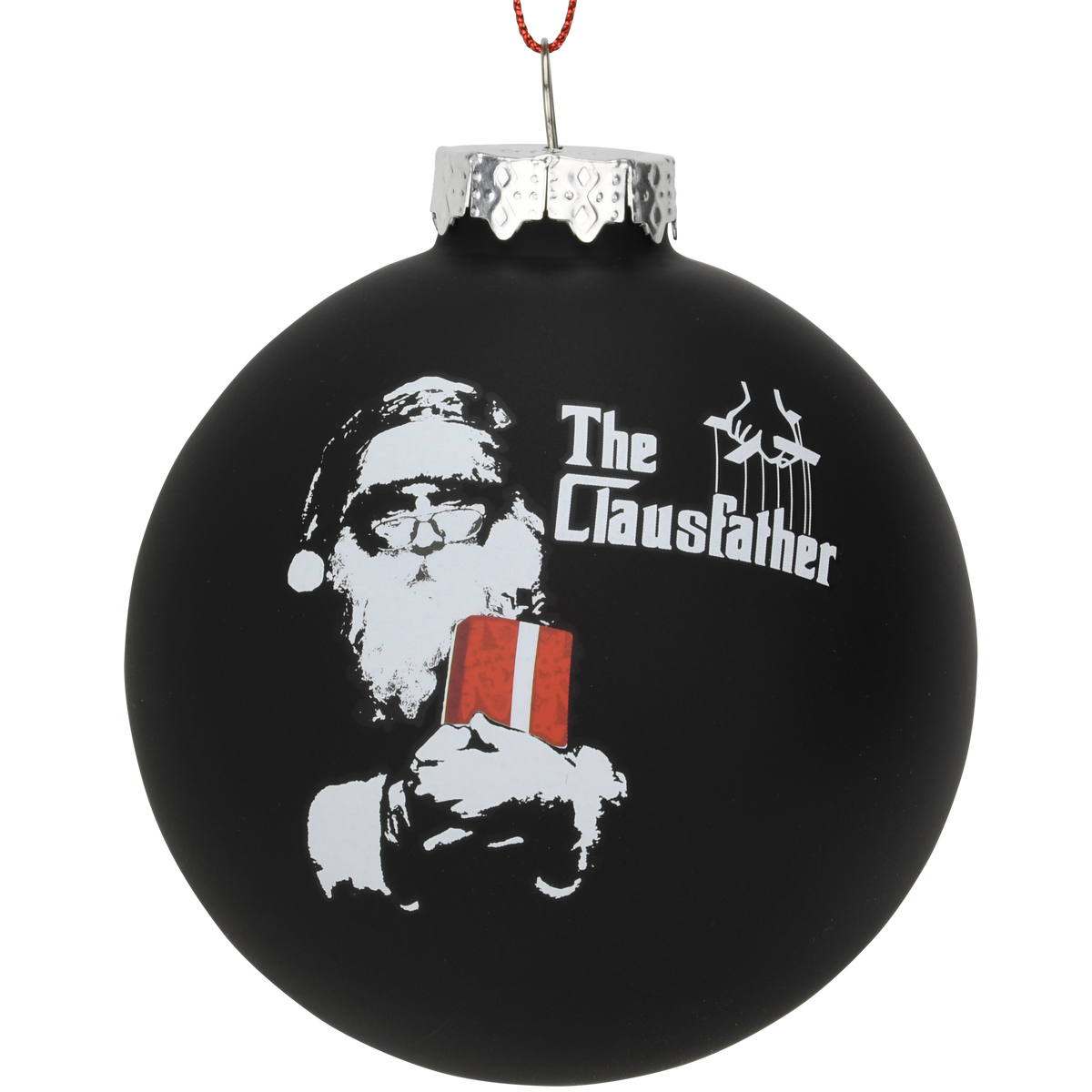 The Clausfather Movie Poster Parody Funny Glass Christmas Ornament