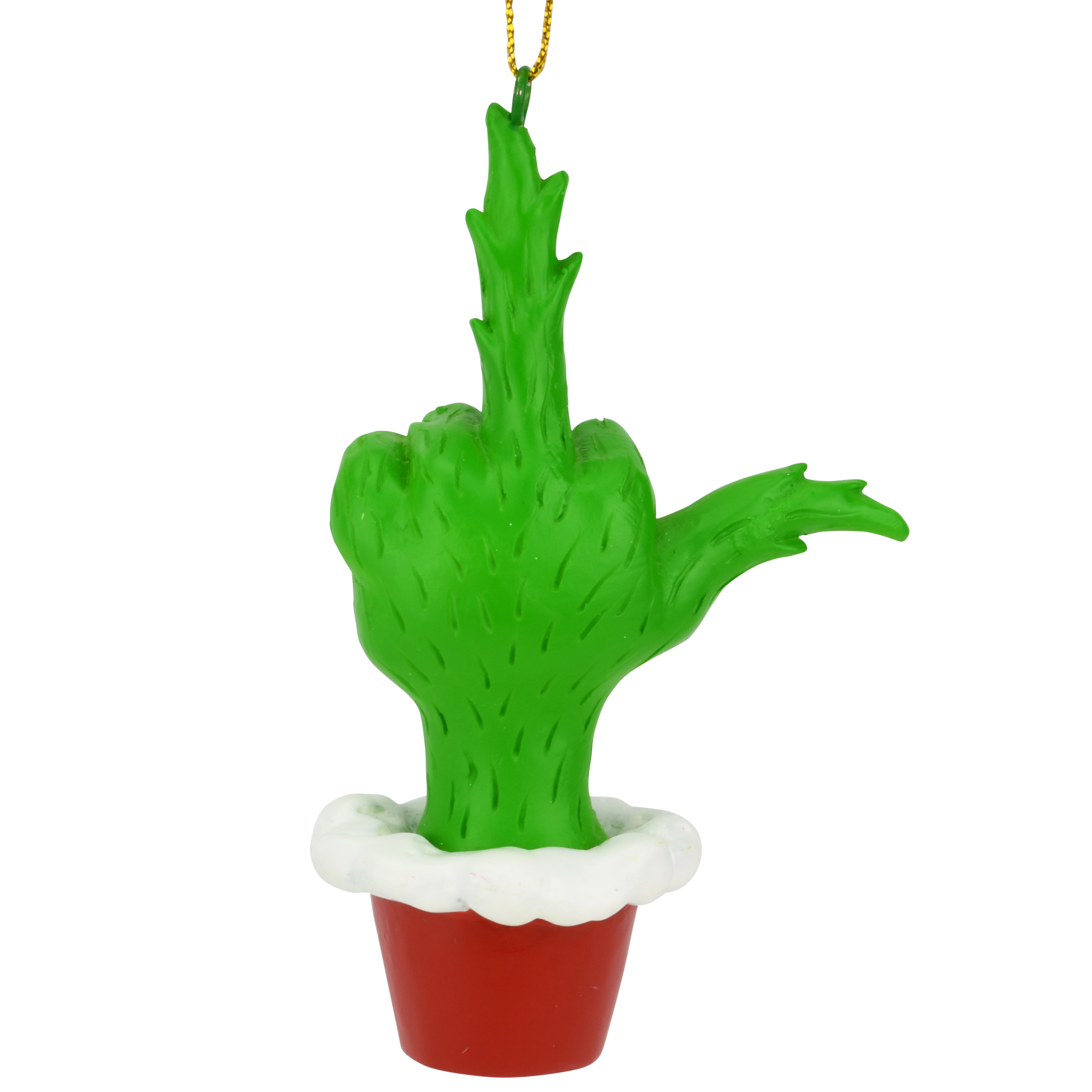 Green Hand Giving the Middle Finger Naughty Christmas Ornament