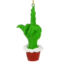
              Green Hand Giving the Middle Finger Naughty Christmas Ornament
            