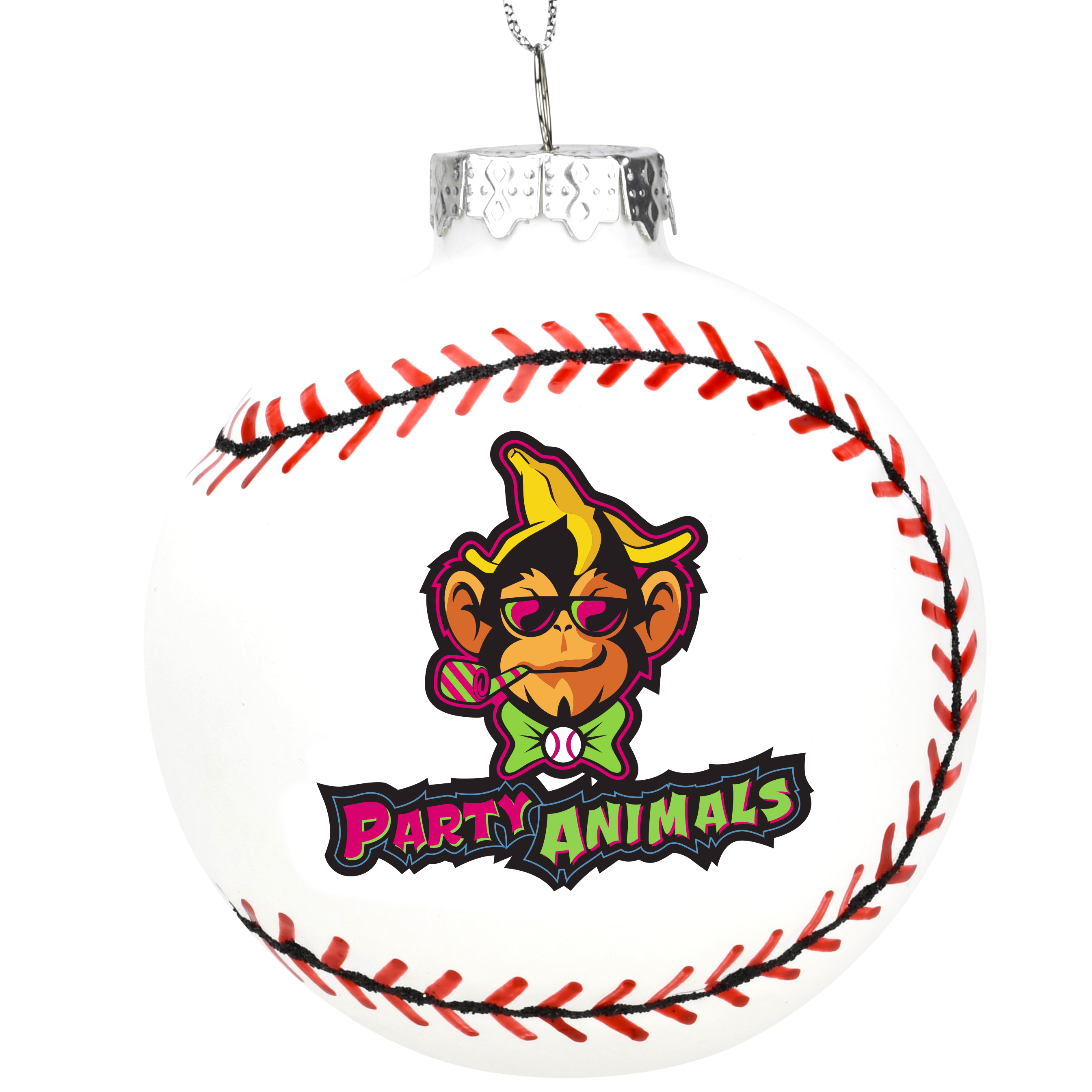 Tree Buddees x Party Animals Baseball 3D Shaped Glass Christmas Ornament