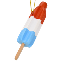 Retro Patriotic Red White and Blue Popsicle Christmas Ornament