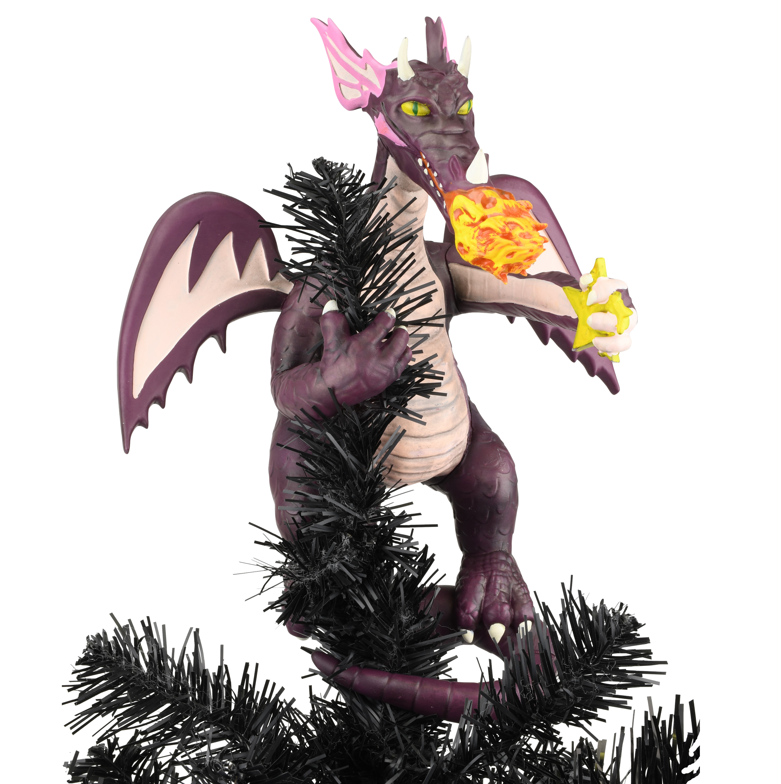 Purple Fire-Breathing Dragon Christmas Tree Topper - 11