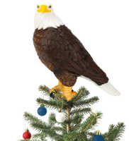 
              Bald Eagle Christmas Tree Topper - 10" Patriotic Holiday Decoration
            