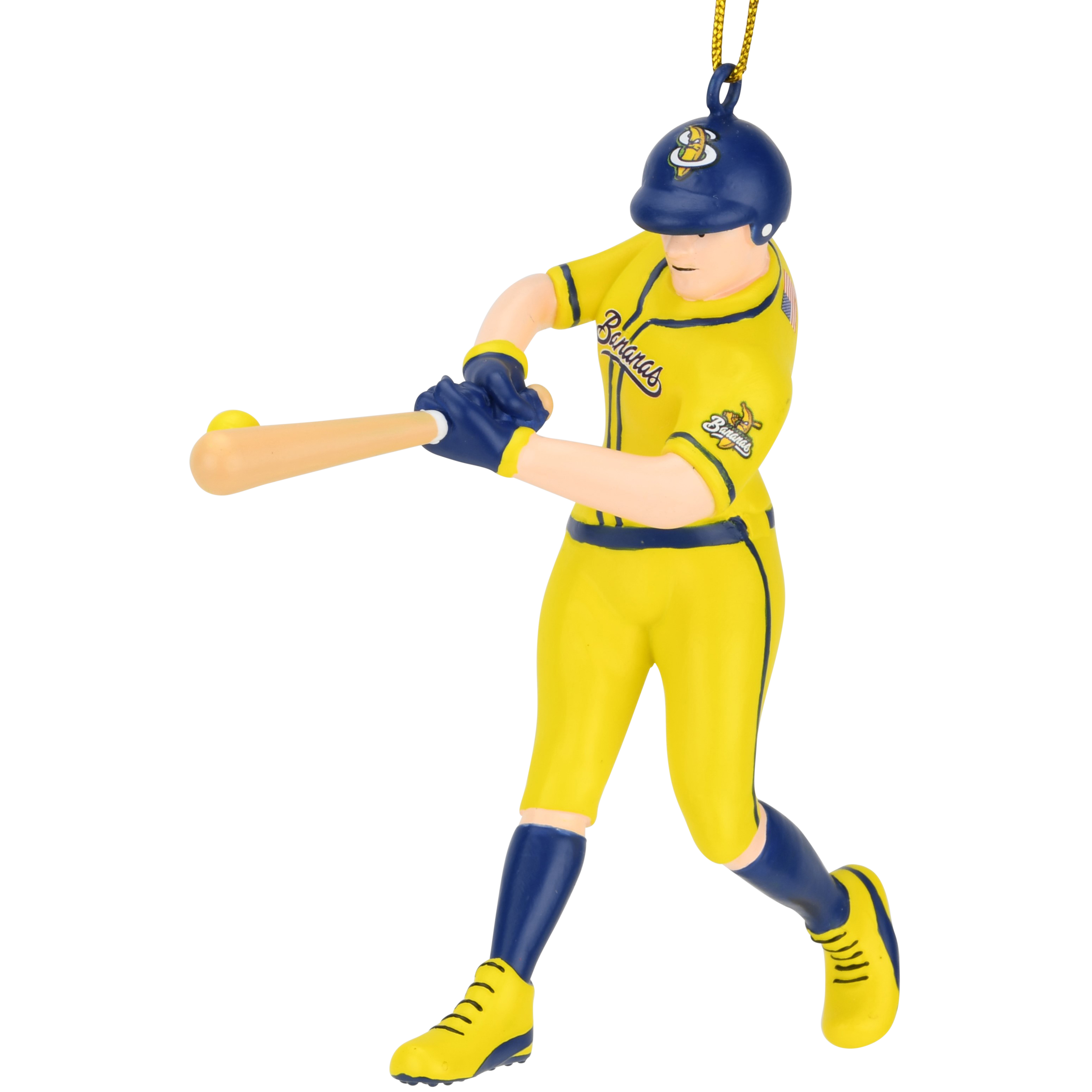 Tree Buddees x Savannah Bananas Baseball Player Ornament (Light Tone Batter - Yellow Jersey)