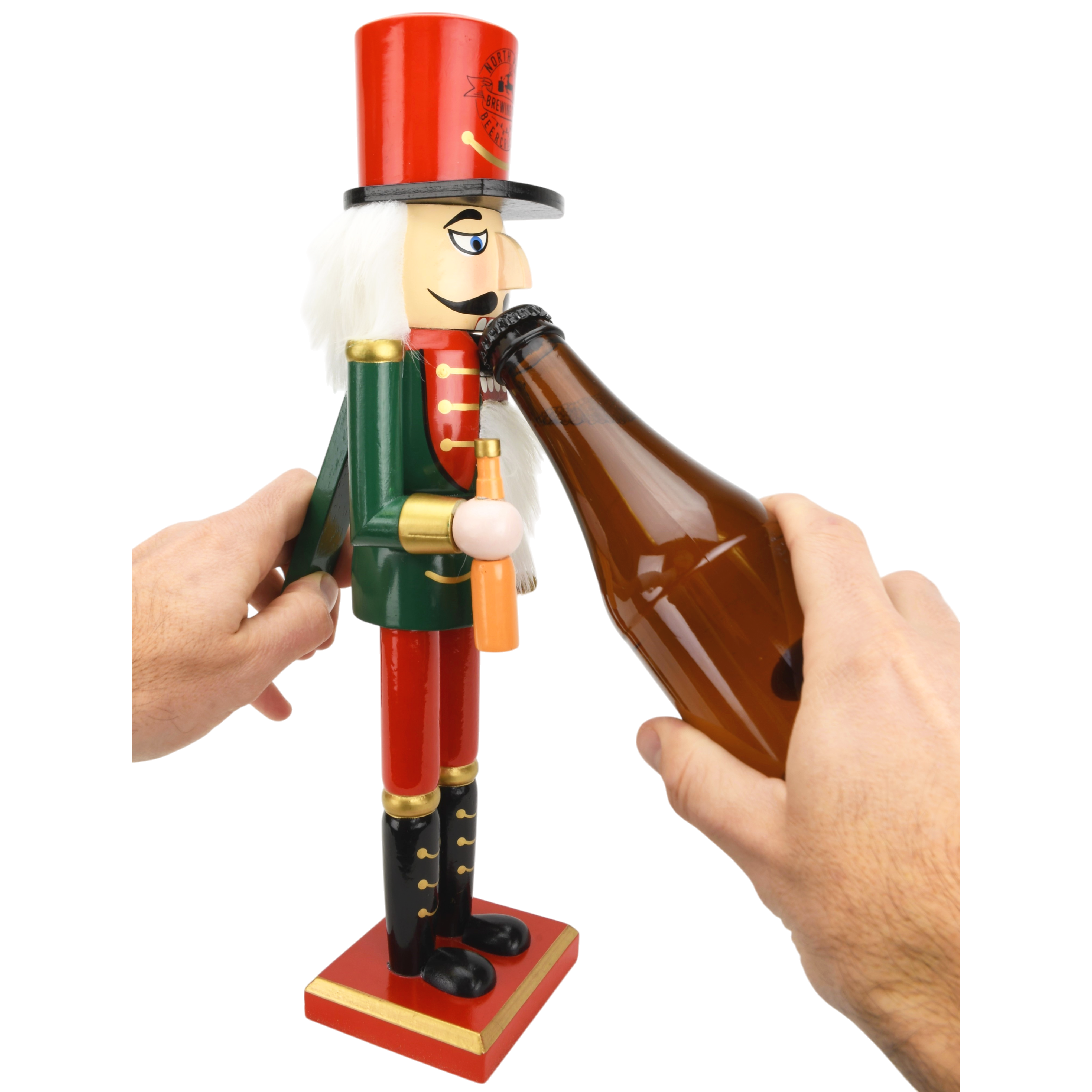 Beercracker® – Bottle Opener Nutcracker 15 Inch Tall Functional Bottle Opening Décor for Beer Lovers