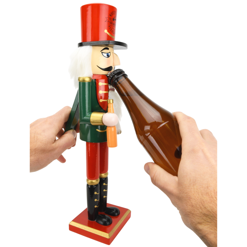 Beercracker® – Bottle Opener Nutcracker 15 Inch Tall Functional Bottle Opening Décor for Beer Lovers