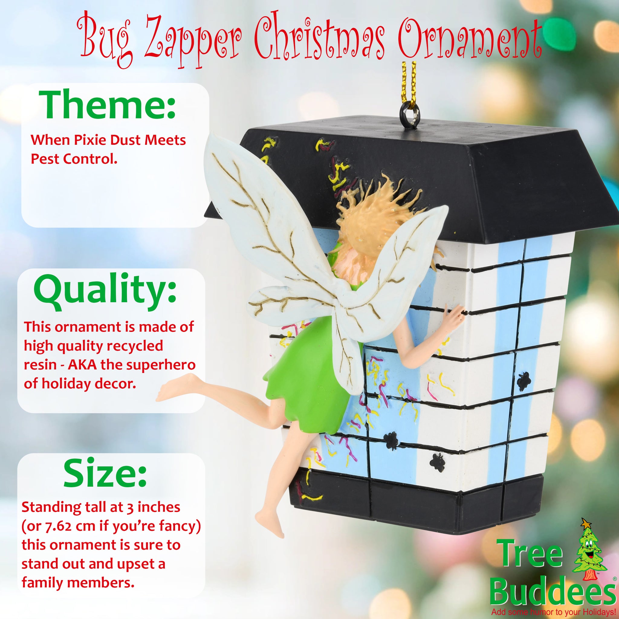 Tinker Bell in a Bug Zapper Funny Christmas Ornaments| Tree Buddees