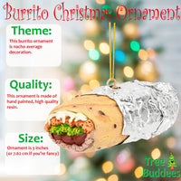 
              Burrito Wrapped in Tin Foil Food Christmas Ornament
            