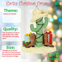 
              Cactus Christmas Tree with Cowboy Boots Cowboy Hats and Presents Ornament
            
