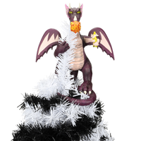 
              Purple Fire-Breathing Dragon Christmas Tree Topper - 11" Tall
            