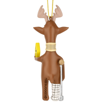 Funny Deer Crossing Injured Reindeer Christmas Ornament