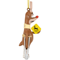 Funny Deer Crossing Injured Reindeer Christmas Ornament
