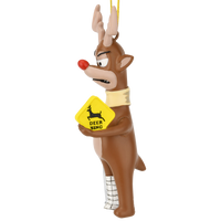 Funny Deer Crossing Injured Reindeer Christmas Ornament