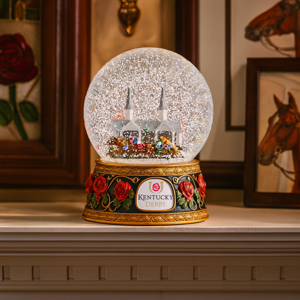 Tree Buddees x Kentucky Derby Snow Globe with Snow & Rose Petals