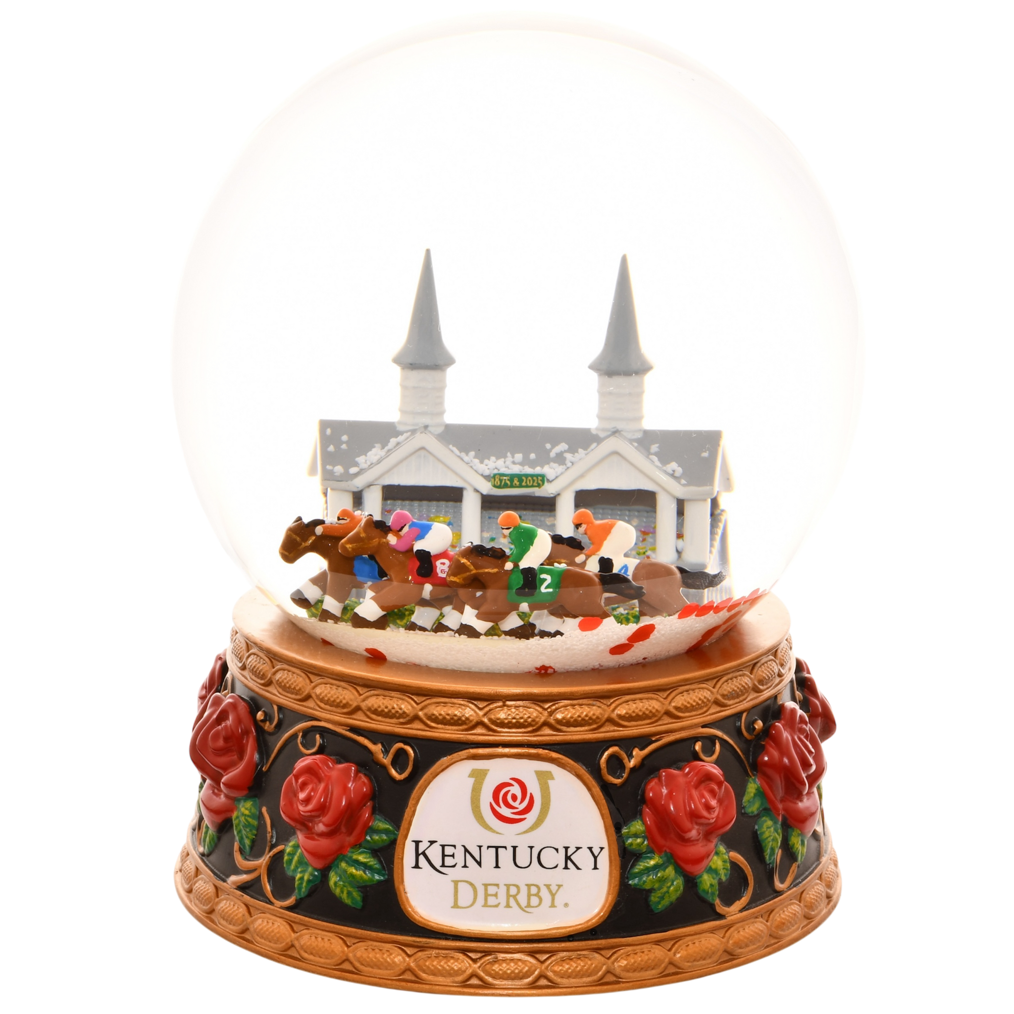 Tree Buddees x Kentucky Derby Snow Globe with Snow & Rose Petals