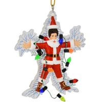 
              Santa Being Electrocuted Hilarious Christmas Ornament
            