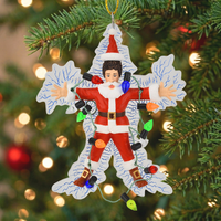 
              Santa Being Electrocuted Hilarious Christmas Ornament
            