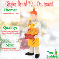 
              Funny Ginger Bread Man Ornament Redhead Baker with Bread Basket – Hilarious Play on Words
            
