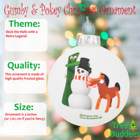 
              Gumby and Pokey Building a Snowman Glass Ornament Limited Edition
            