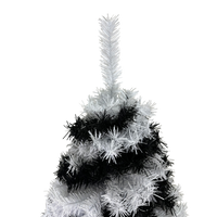 4 Foot Black and White Swirl Colored Artificial Christmas / Halloween Tree