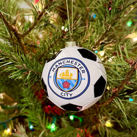 
              Tree Buddees x Manchester City F.C. Official Football Club Bauble Limited Edition Christmas Ornament - Glass Soccer Ball
            