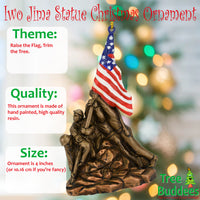 
              US Marine Corps War Memorial Iwo Jima Statue Christmas Ornament
            