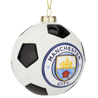 
              Tree Buddees x Manchester City F.C. Official Football Club Bauble Limited Edition Christmas Ornament - Glass Soccer Ball
            
