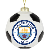 
              Tree Buddees x Manchester City F.C. Official Football Club Bauble Limited Edition Christmas Ornament - Glass Soccer Ball
            