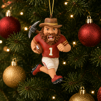 
              Football Playing Miner Sports Collectable Christmas Ornament
            