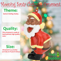
              Mooning Santa Claus Christmas Ornament - Dark Tone
            