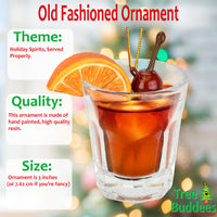 
              Old Fashioned Whiskey Cocktail Christmas Ornament
            
