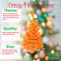 
              4 Foot Orange Halloween Tree / Christmas Tree
            