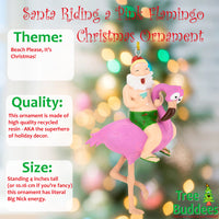 
              Santa Riding a Pink Flamingo Tropical Christmas Ornament Decoration
            