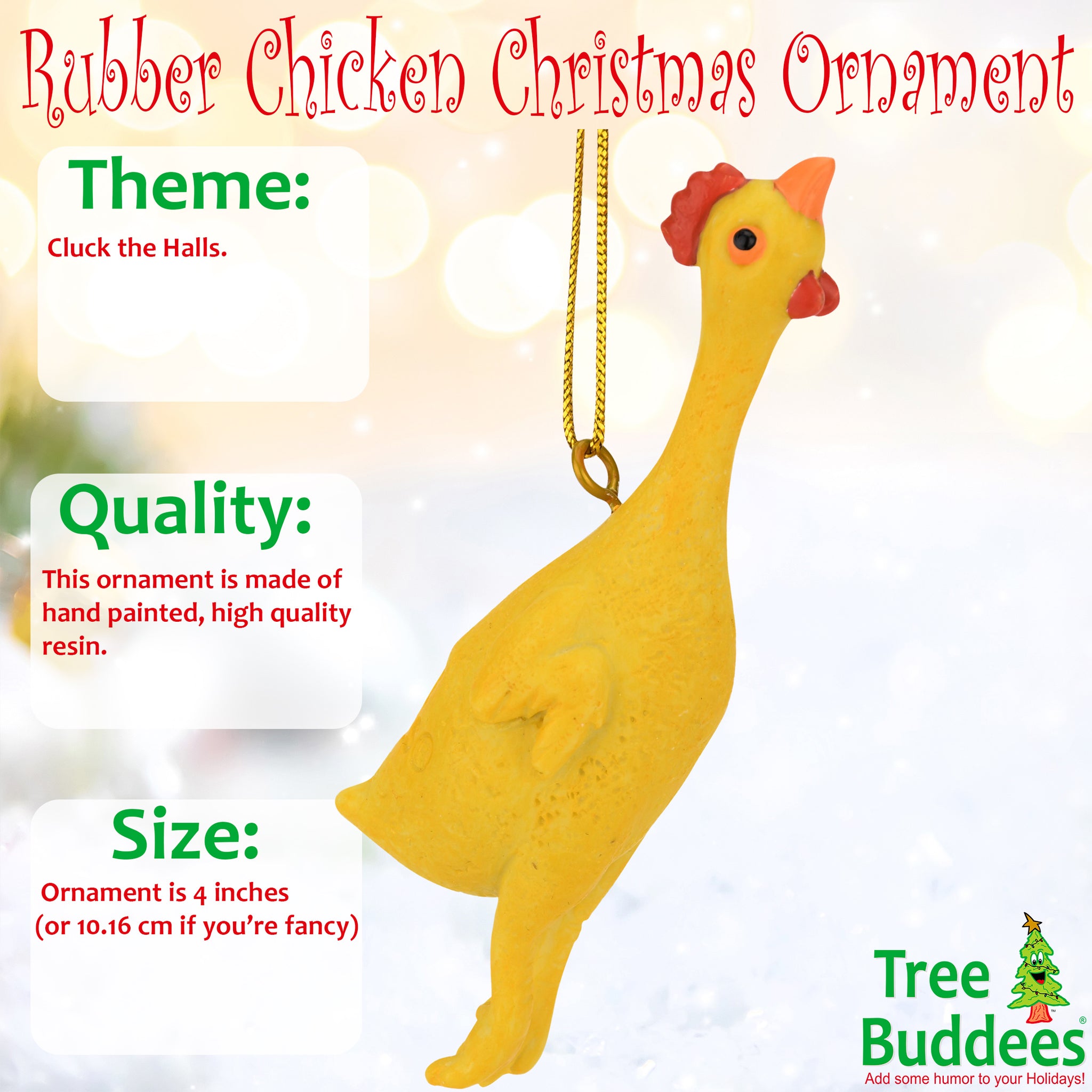 dollar tree rubber chicken Rubber Chicken Funny Gift Christmas Ornaments| Tree Buddees