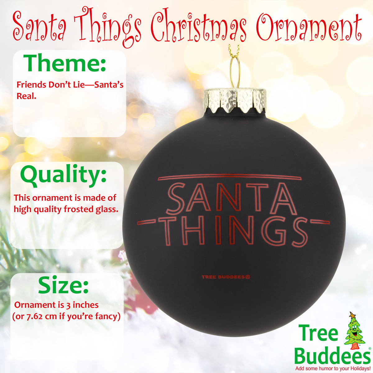 Santa Things Glass Christmas ornament| Tree Buddees