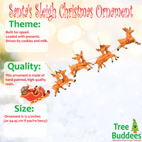 
              Large 5 Piece Full Santa's Sleigh and 8 Reindeer Christmas Ornament
            