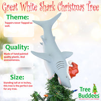 
              Great White Shark Christmas Tree Topper - Large 10"
            