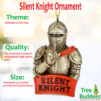 
              Silent Knight Funny Play on Words Christmas Ornament
            