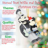 
              Stoned Boat Willie and Pete Funny Pot Smoking Christmas Ornament
            
