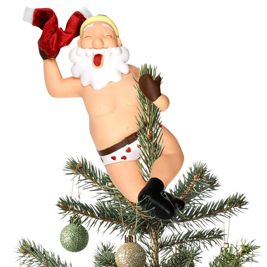 Stripping Santa Funny Stripper Christmas Tree Topper - Large 10