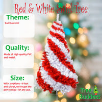 
              6 Foot Red and White Swirl Candy Cane Colored Artificial Christmas Tree
            