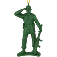 
              Green Toy Soldier Christmas Ornament Vintage Army Man
            