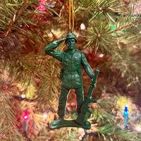 
              Green Toy Soldier Christmas Ornament Vintage Army Man
            