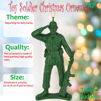 
              Green Toy Soldier Christmas Ornament Vintage Army Man
            