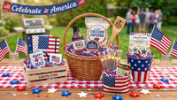 
              1 Pound of USA Themed Crinkle Paper Shred for Gift Baskets and Packaging
            