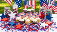 
              1 Pound of USA Themed Crinkle Paper Shred for Gift Baskets and Packaging
            